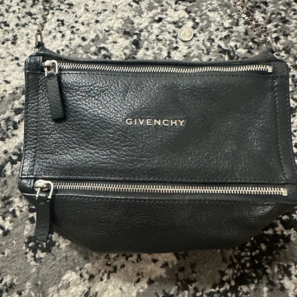 Givenchy Black Leather Shoulder Bag with Silver Accents - Picture 4 of 4